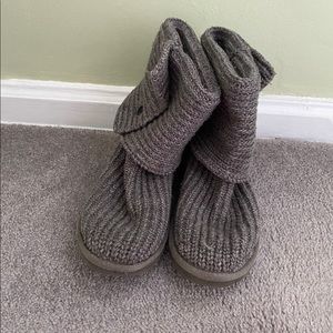 UGG grey knit boots
